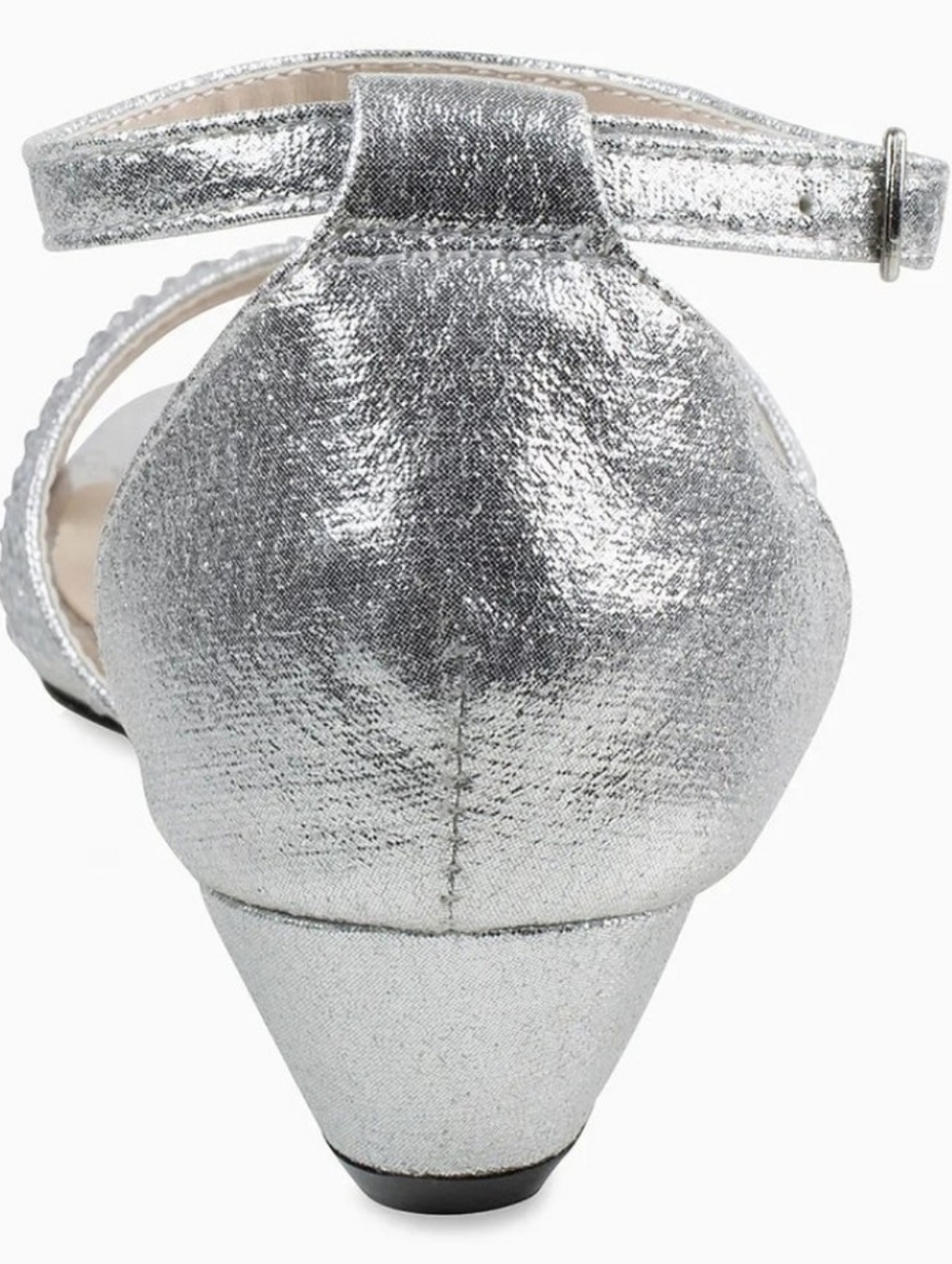 Benjamin Walk Silver Shimmer Low Wedge Sandals Size 7.5 - Picture 3 of 6